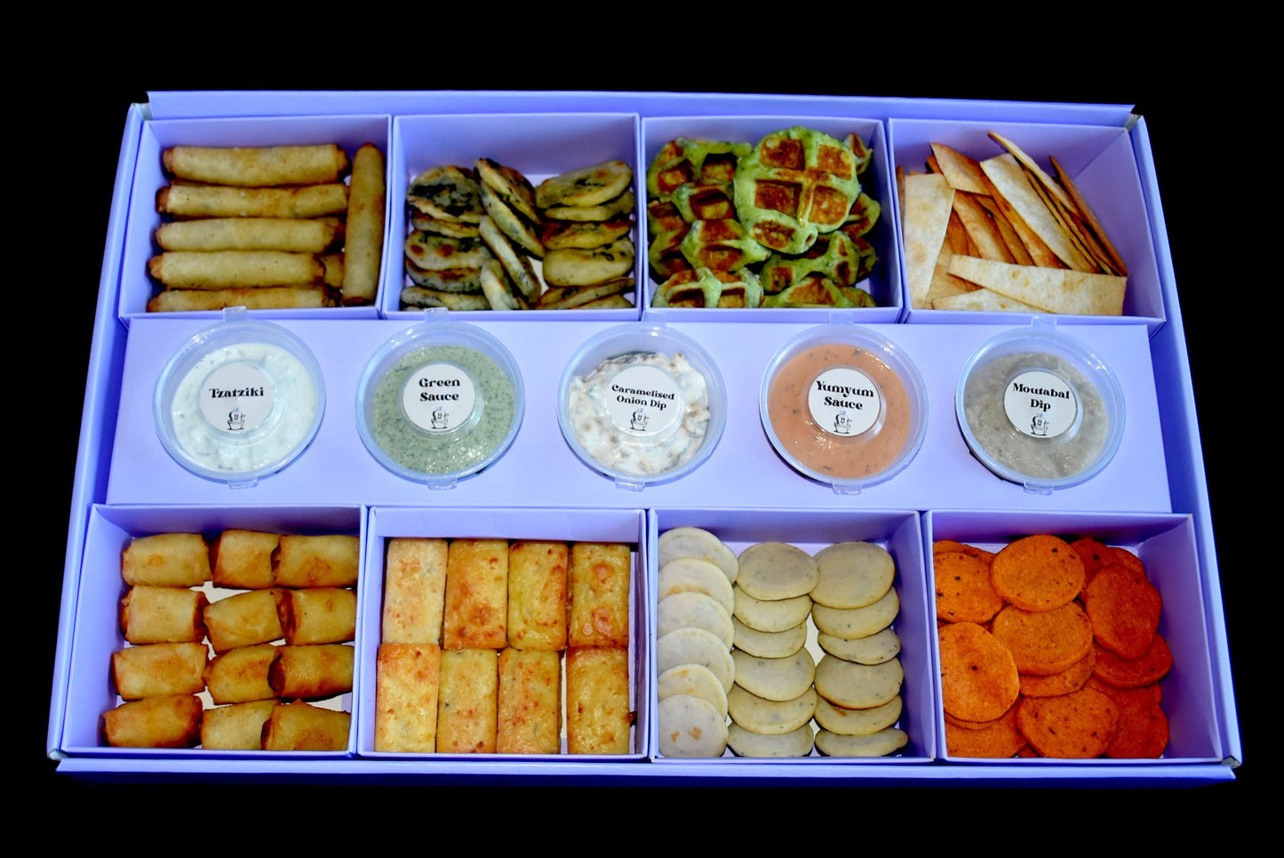 appetizer box maxi , Amuses bouches accompagnés de sauces savoureuses