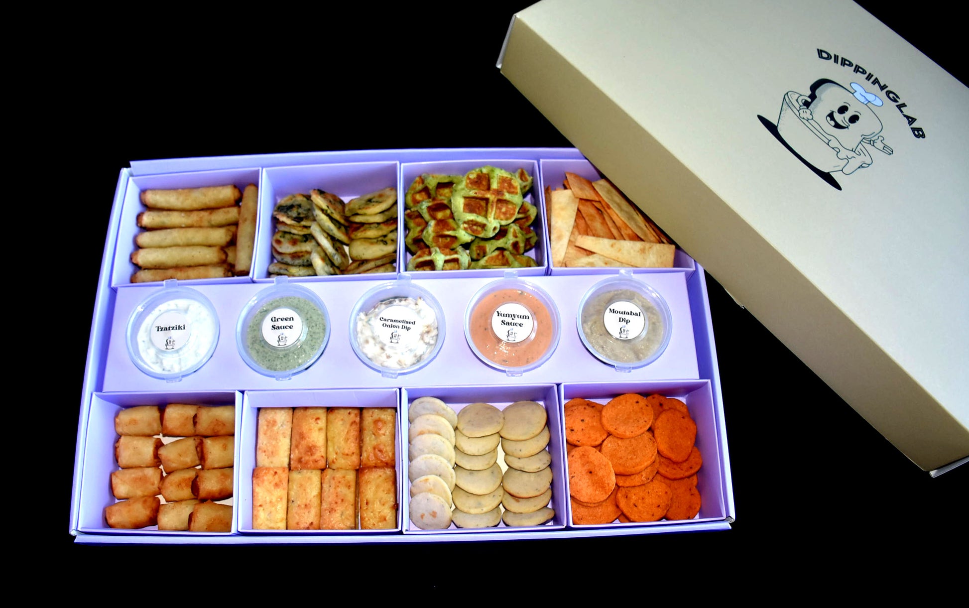 appetizer box maxi Amuses bouches accompagnés de sauces savoureuses au choix