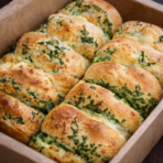 Brioche au beurre d’ail, persil Mozza